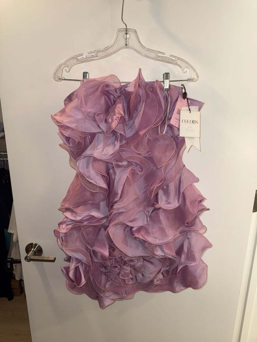 Colors Dress Style 0483 Strapless Ruffle Mini Dress Size 4